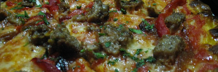 Italian sausage pizza, Nook, 781 Denman Street, West End, Vancouver, BC